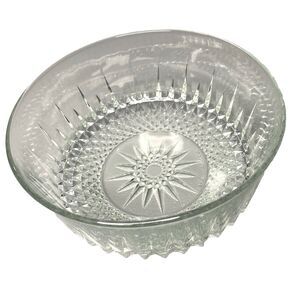 Vintage ARCROC USA Starburst Diamant Diamond Clear Glass Salad Serving Bowl – 9”